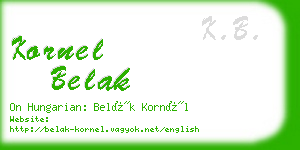 kornel belak business card